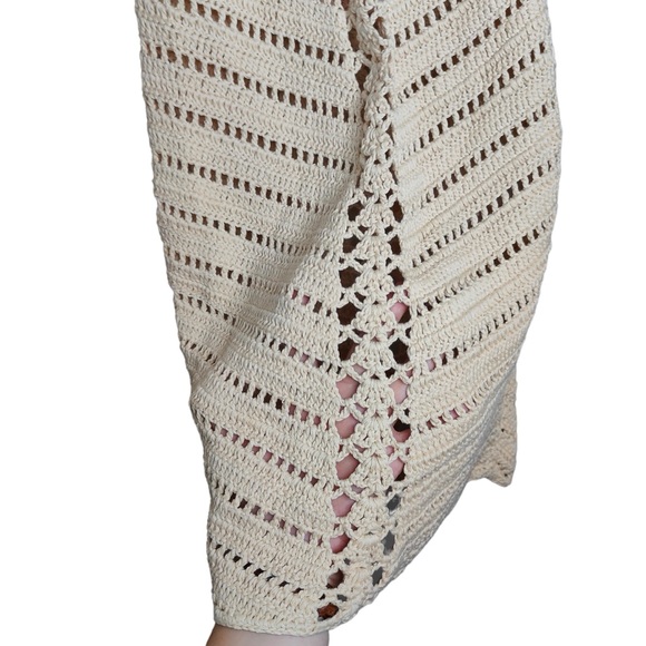 Camila Coelho Women’s XS Lyssa Hand Crochet Halter Mini Boho Dress in Sand - Picture 5 of 11
